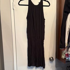 Black mini dress with elastic waistband